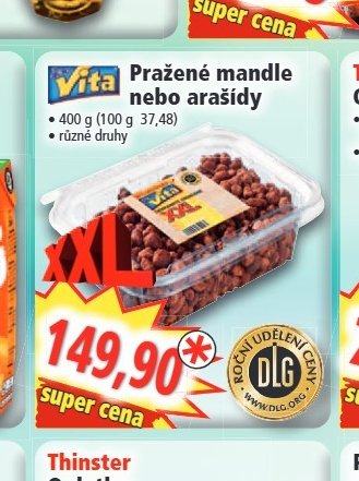 Pražené mandle nebo arašídy