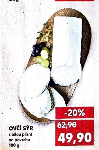 OVČÍ SÝR s bílou plísní na povrchu 100 g