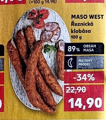 MASO WEST Řeznická klobása 100 g