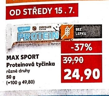 MAX SPORT Proteinová tyčinka