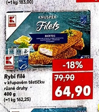 Kaufland Rybí filé v křupavém těstíčku