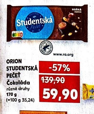 ORION STUDENTSKÁ PEČEŤ Čokoláda