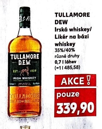 TULLAMORE DEW Irská whiskey/Likér na bázi whiskey