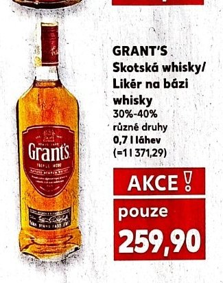 GRANT'S Skotská whisky/Likér na bázi whisky
