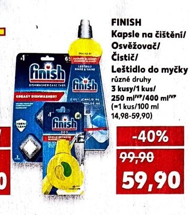 FINISH Kapsle na čištění/Osvěžovač/Čistič/Leštidlo do myčky