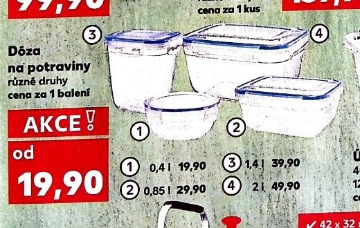 Dóza na potraviny různé druhy