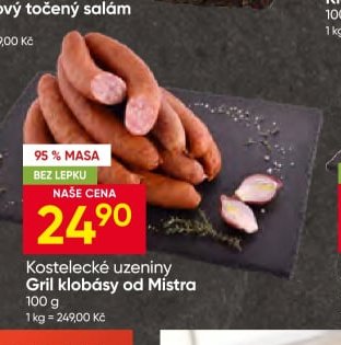 Kostelecké uzeniny Gril klobásy od Mistra