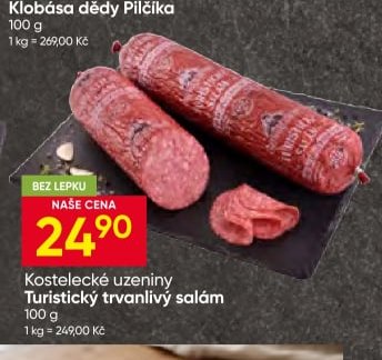 Kostelecké uzeniny Turistický trvanlivý salám