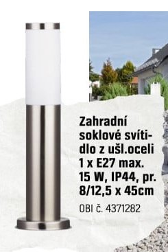 Zahradní soklové svítidlo ušl.oceli