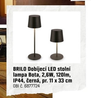 BRILO Dobíjecí LED stolní lampa Bota