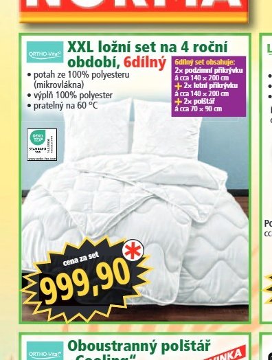 XXL ložní set na 4 roční období, 6dílný