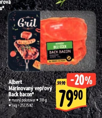 Albert Marinovaný vepřový Back bacon