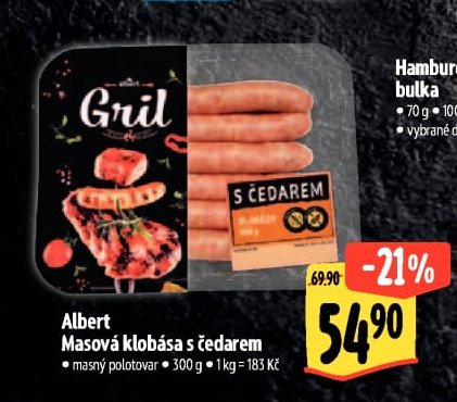 Albert Masová klobása s čedarem