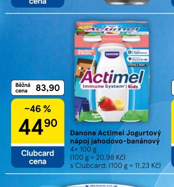 Danone Actimel Jogurtový nápoj jahodovo-banánový