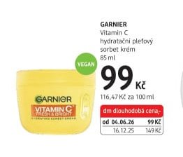 GARNIER Vitamin C hydratační pleťový sorbet krém 85 ml