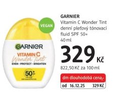 GARNIER Vitamin C Wonder Tint denní pleťový tónovací fluid SPF 50+ 40 ml