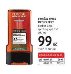 L'ORÉAL PARIS MEN EXPERT Barber Club sprchový gel 3v1 300 ml