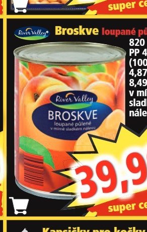 Broskve loupané půlené