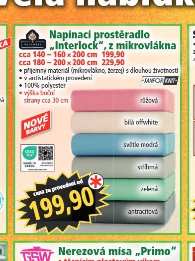 Napínací prostěradlo Interlock