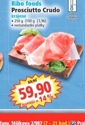 Ribo foods Prosciutto Crudo krájené