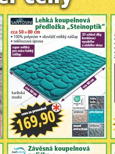 Lehká koupelnová předložka Steinoptik