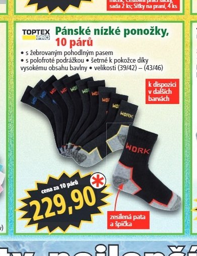 Pánské nízké ponožky, 10 párů