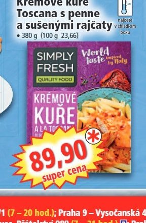 Krémové kuře Toscana s penne