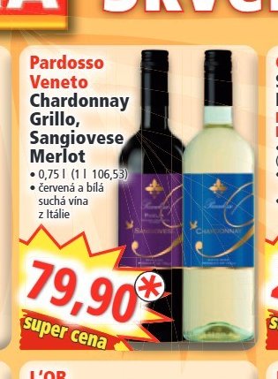 Pardosso Veneto Chardonnay Grillo, Sangiovese Merlot