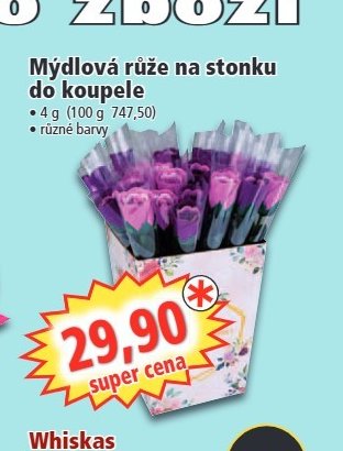 Mýdlová růže na stonku do koupele