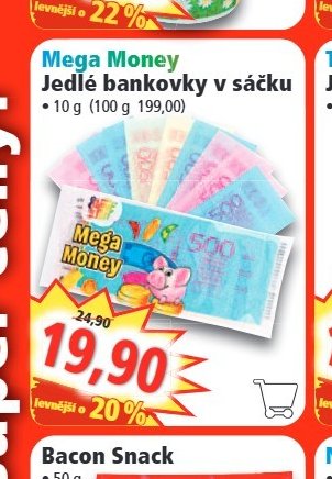Mega Money Jedlé bankovky v sáčku