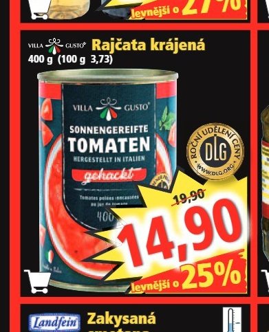 VILLA GUSTO Rajčata krájená