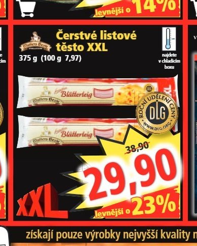 Čerstvé listové těsto XXL