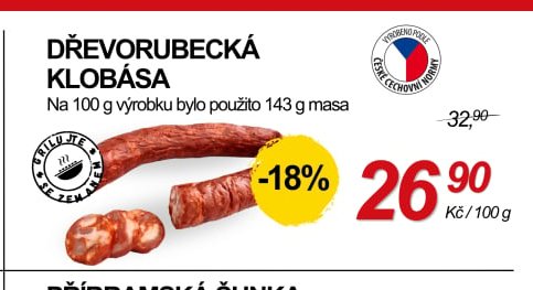 DŘEVORUBECKÁ KLOBÁSA