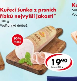 Kuřecí šunka z prsních řízků nejvyšší jakosti