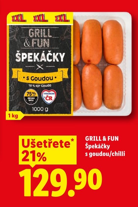 GRILL & FUN Špekáčky s goudou/chilli