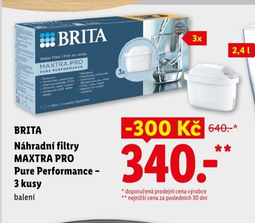 Brita Náhradní filtry Maxtra Pro Pure Performance 3 kusy