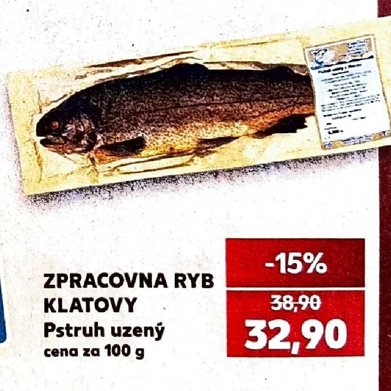 ZPRACOVNA RYB KLATOVY Pstruh uzený