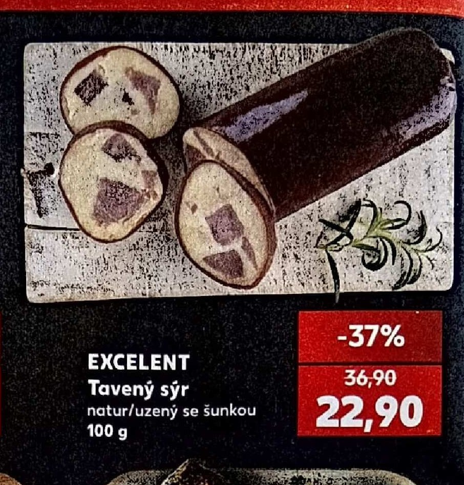 EXCELENT Tavený sýr natur/uzený se šunkou