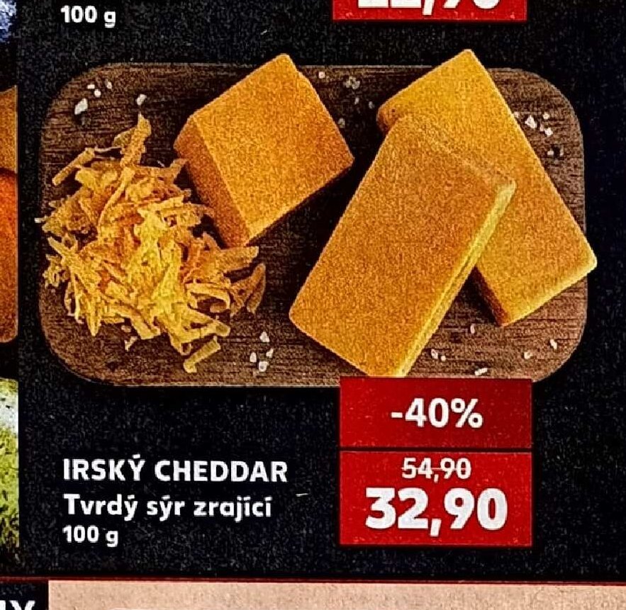 IRSKÝ CHEDDAR Tvrdý sýr zrající