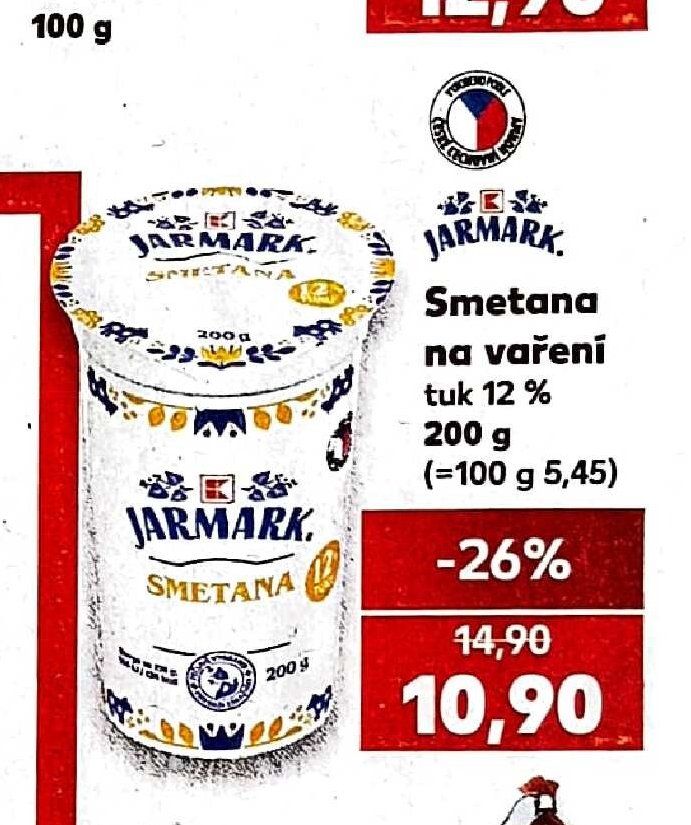 Jarmark Smetana na vaření 12% 200 g