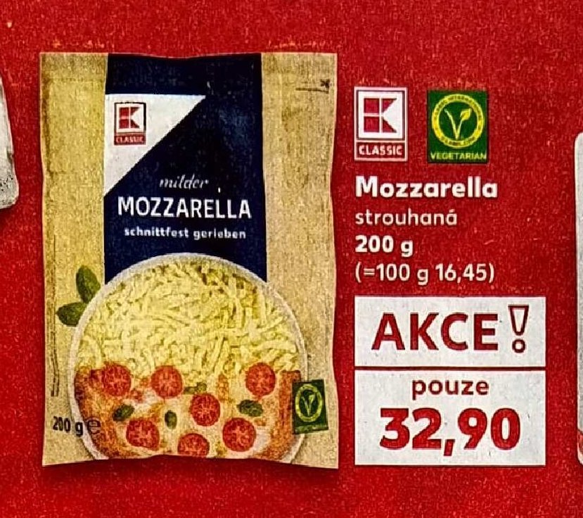 Mozzarella strouhaná