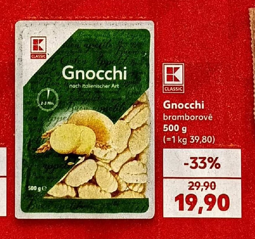 Gnocchi bramborové