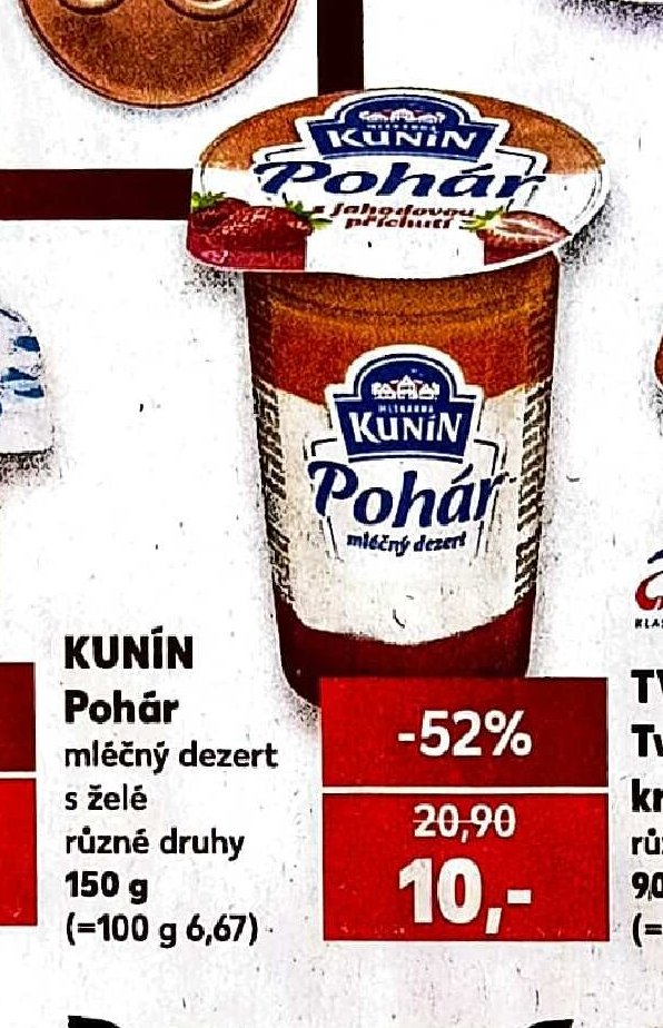 Kunín Pohár mléčný dezert