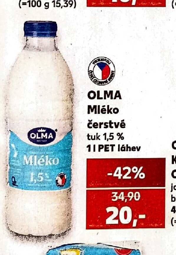 Olma Mléko čerstvé 1,5%