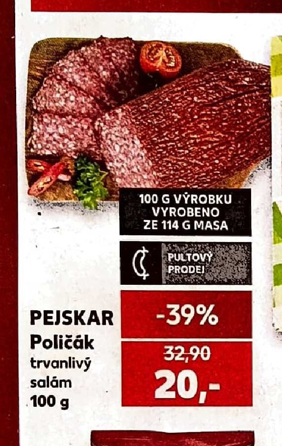 PEJSKAR Poličák trvanlivý salám 100 g