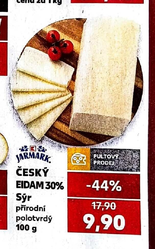 Jarmark Český eidam 30% / Sýr přírodní polotvrdý