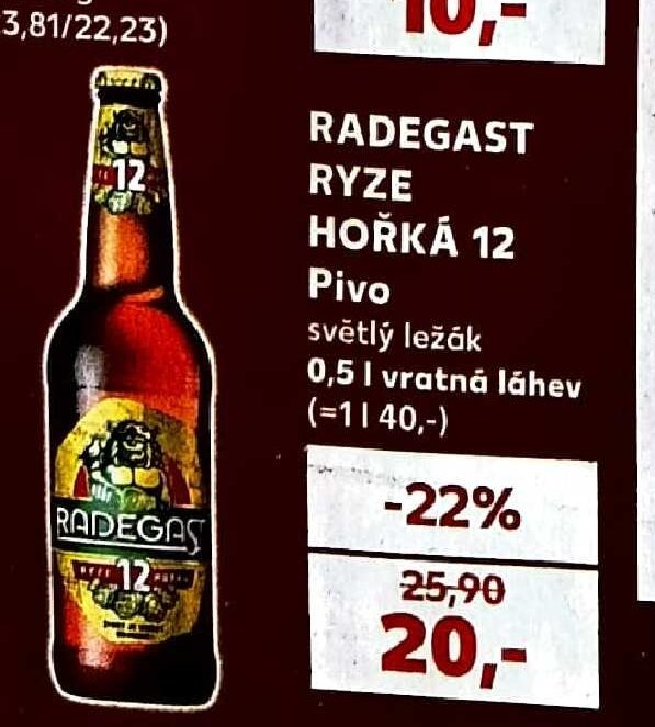 Radegast Ryze hořká 12 Pivo
