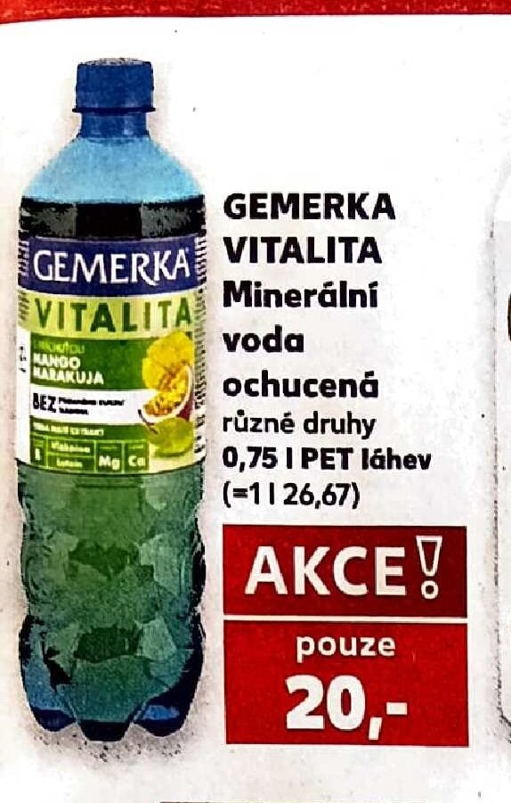 Gemerka Vitalita minerální voda ochucená