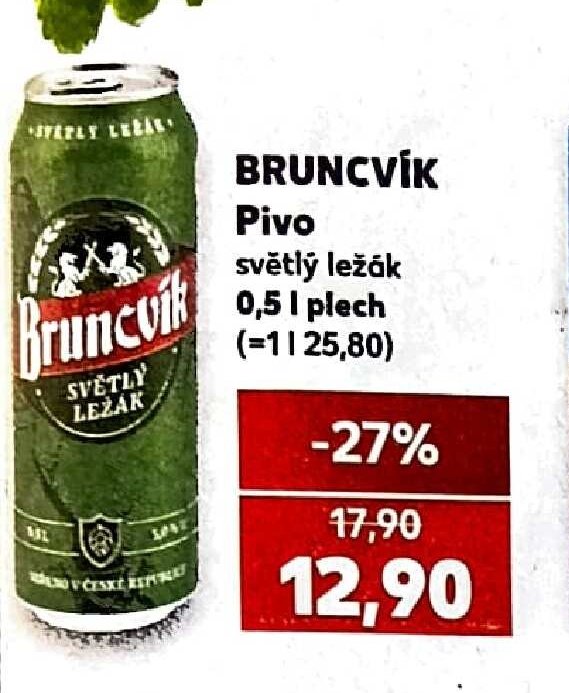 Bruncvík pivo světlý ležák
