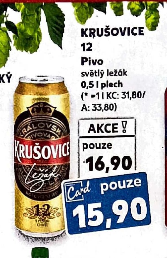 Krušovice 12 Pivo světlý ležák